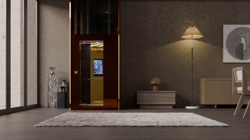 Modern house lift inside residential building