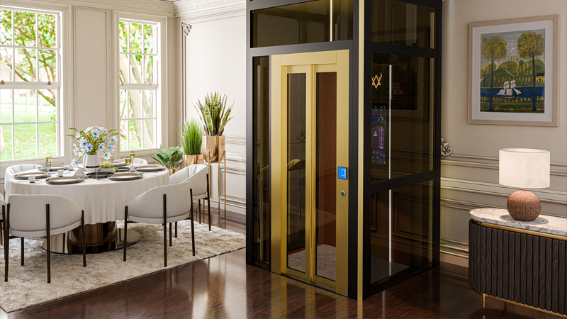 Modern home elevator price in Delhi with advanced safety features