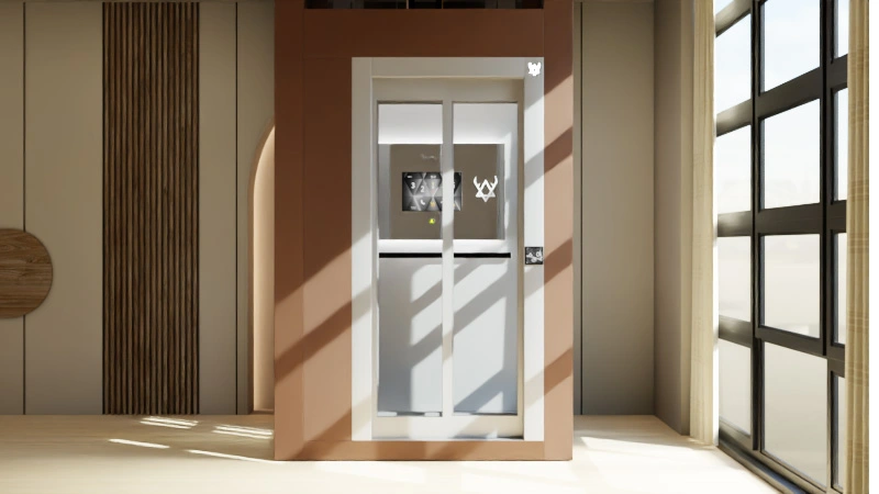 Gearless home elevator installed in a luxury villa in Bangalore