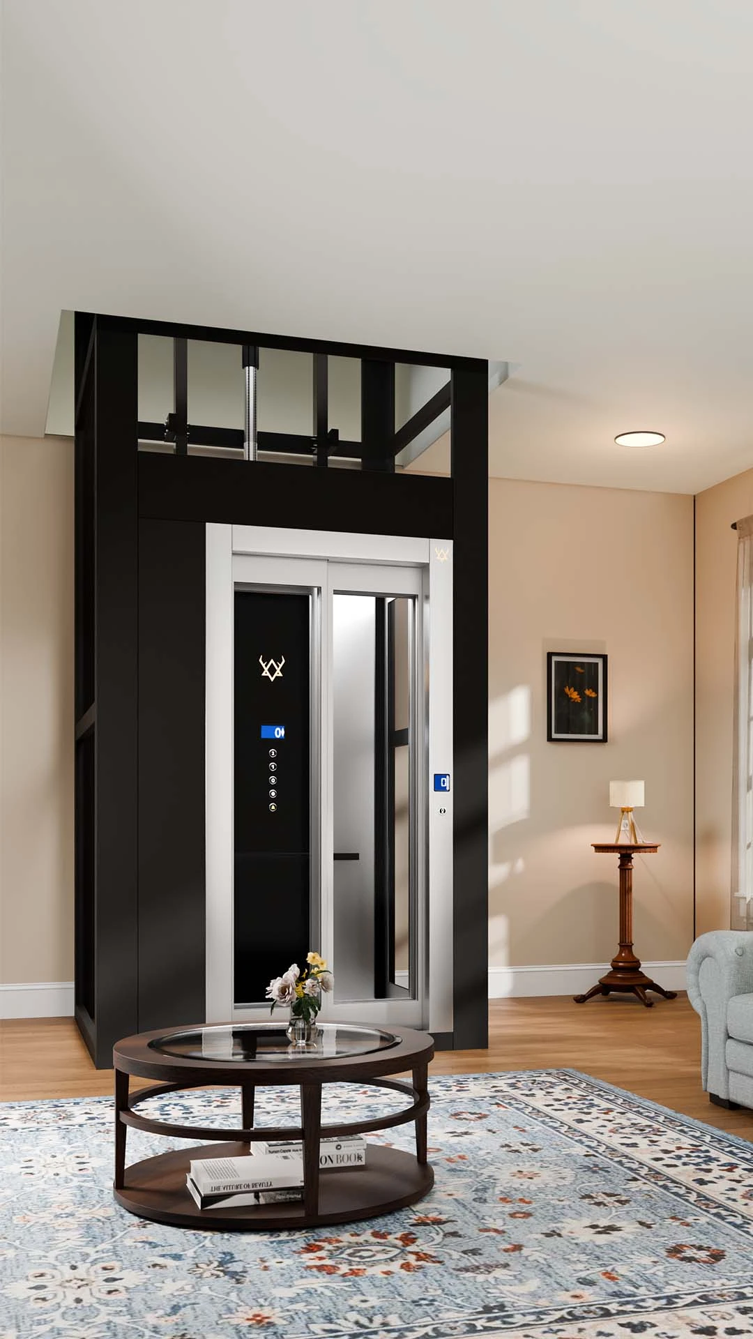 Compact home elevator shaft for small Indian homes